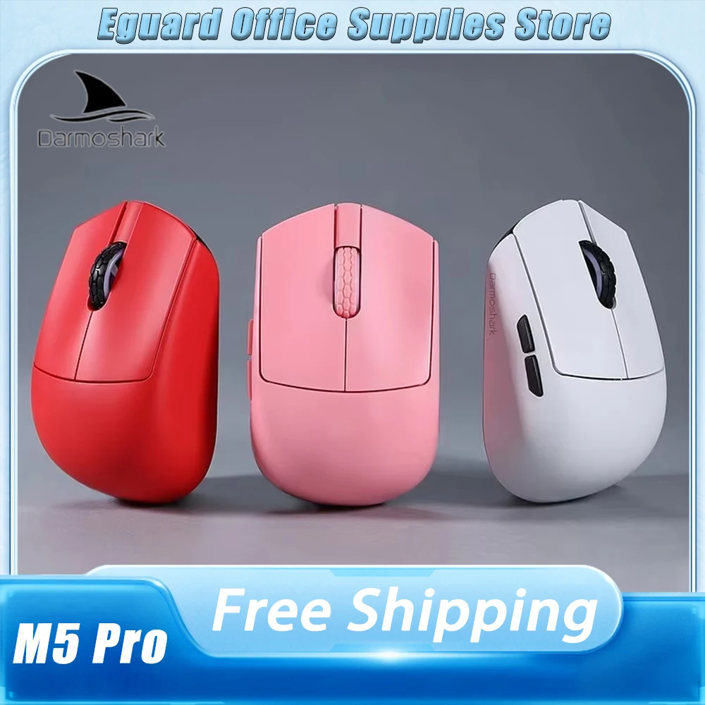 Darmoshark M5 Pro Mouse PAW3950 Wireless 8K Bluetooth Tri Mode Connection Gaming Macro Mouse 30000DPI N52840 38g Lightweight