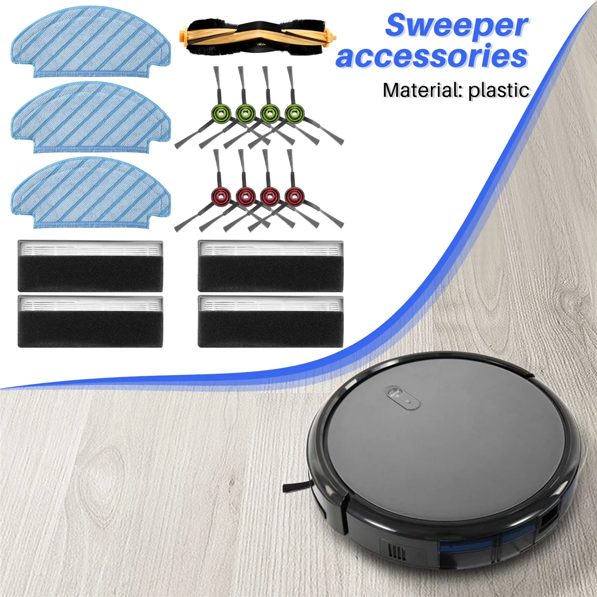 طقم إكسسوارات تنظيف وفلتر ، قطع غيار لـ Ecovacs Deebot N8 Pro و N8 Pro ، روبوت مكنسة كهربائية