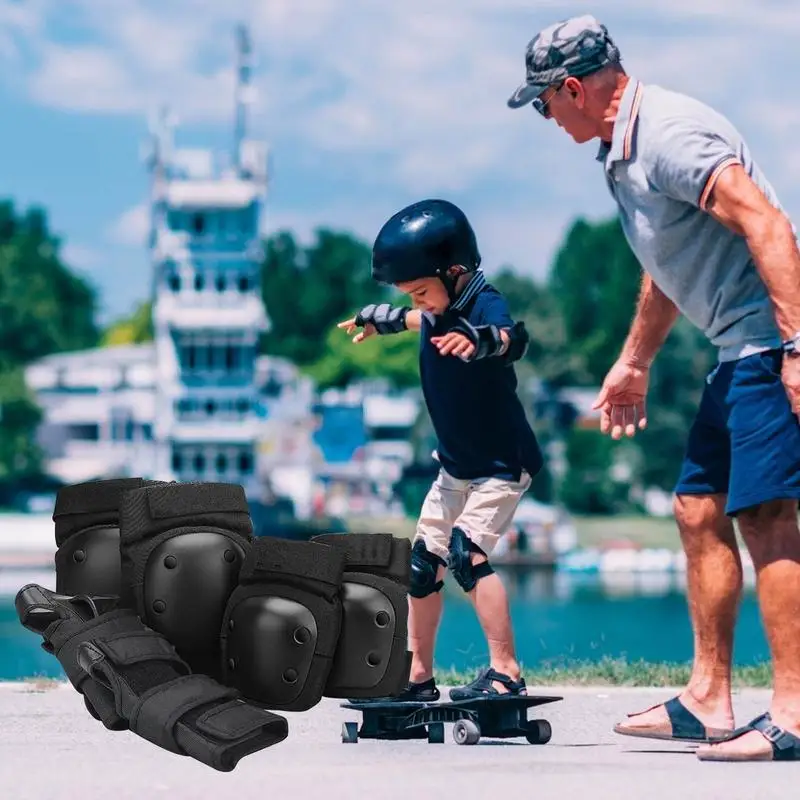 

Knee And Elbow Pads For Kids 6pcs Skateboard Accessories Breathable Kids Knee And Elbow Protection Palm Protector For Skiing