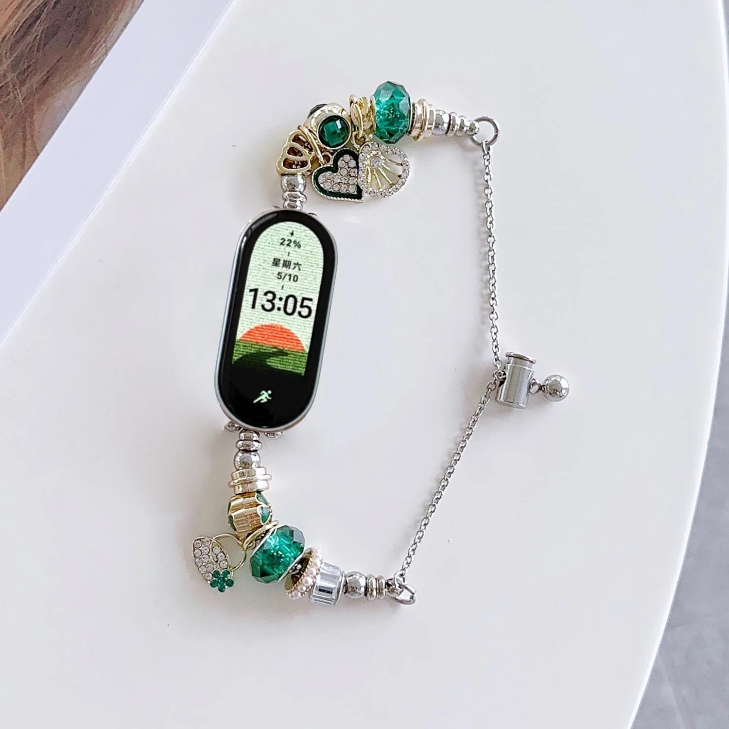 

Single chain diamond bracelet for Redmi watch 4 5 DIY personalized strap for Xiaomi bracelet8/9 pro 18mm wide universal strap