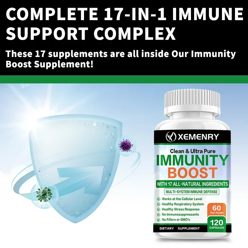 Immune Support Supplement - with Elderberry, Zinc & Vitamin C - Antioxidant