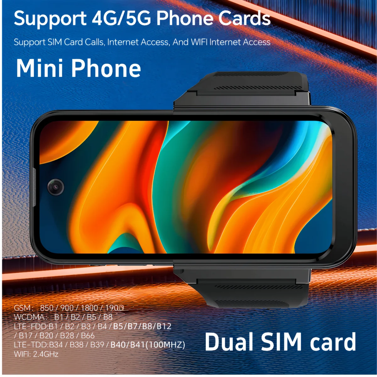 

Q333 Mini Smart Watch Phone 256GB ROM Android 12.0 Face Unlock 2000mAh 4G LTE Type-C OTG 3.97‘’ Screen Detachable Smartwatch