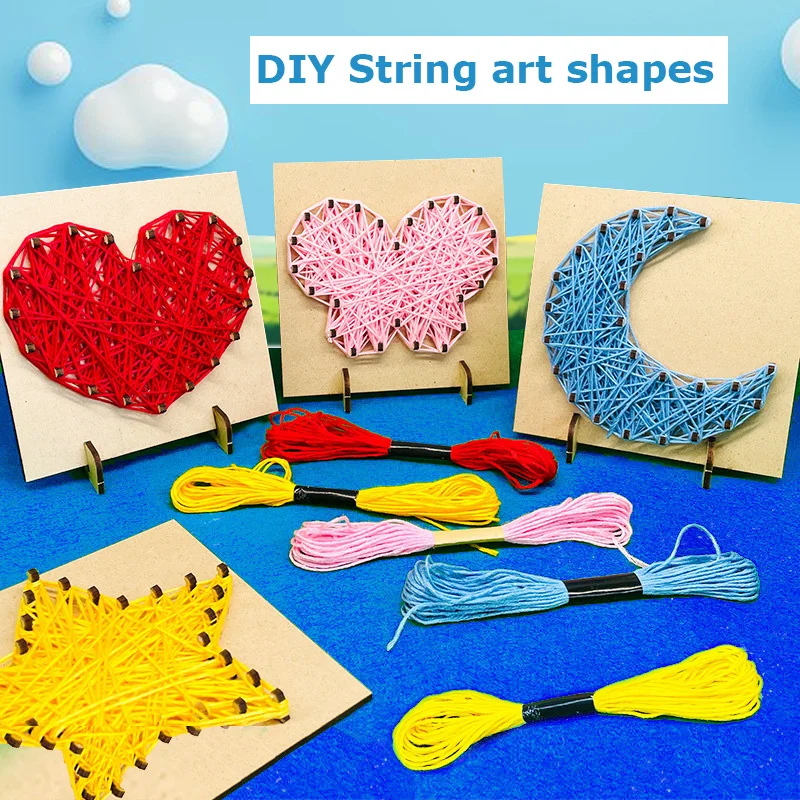 DIY Nail Painting Craft Brinquedos para Crianças, Arte Criativa, Wooden Winding Materials, Sensory Thinking, Activity Game, Novelty Toys