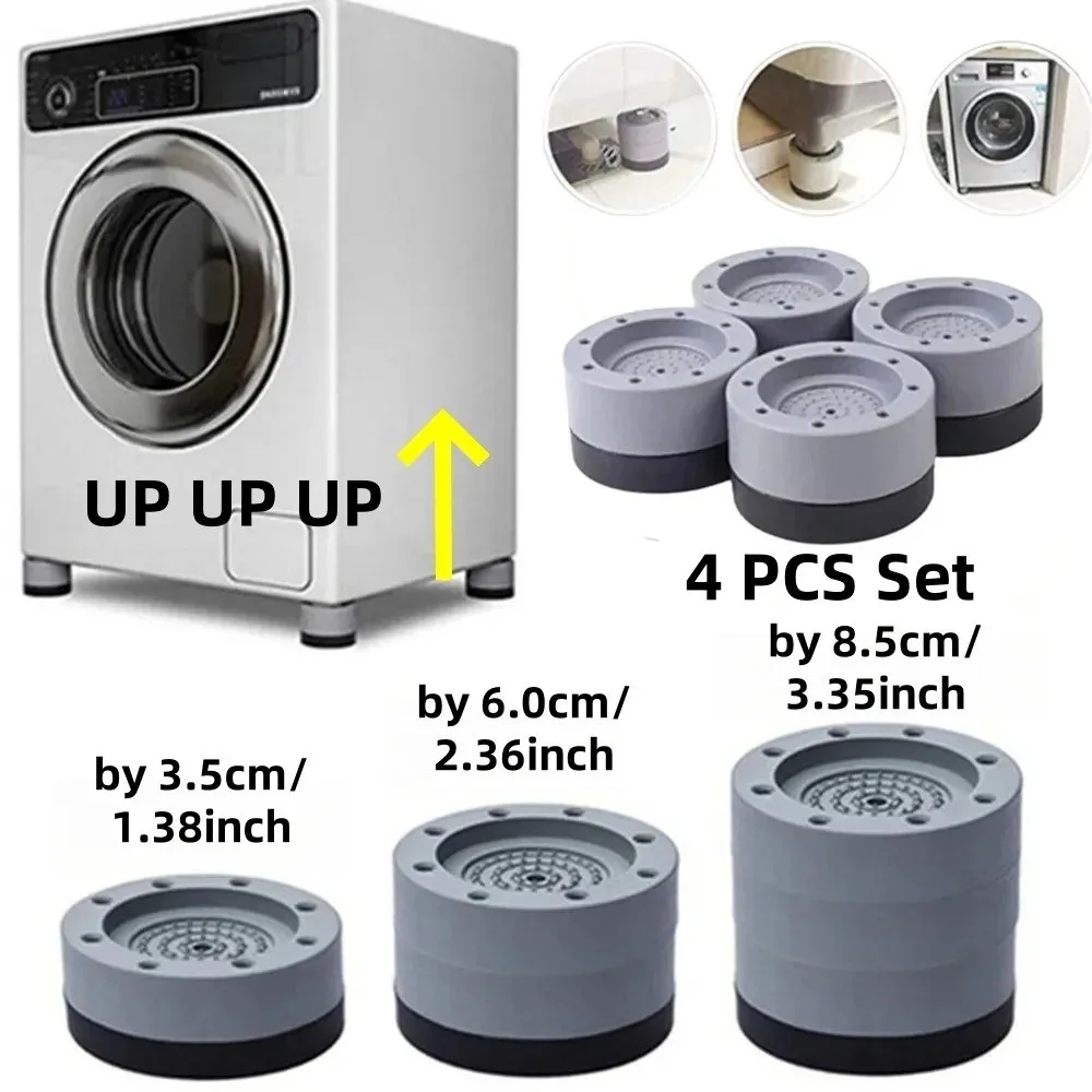 4Pcs Anti Slip Washer Anti Vibration Feet Pad Silent Dampers Heightening Washing Machine Foot Pad Shock-absorbing