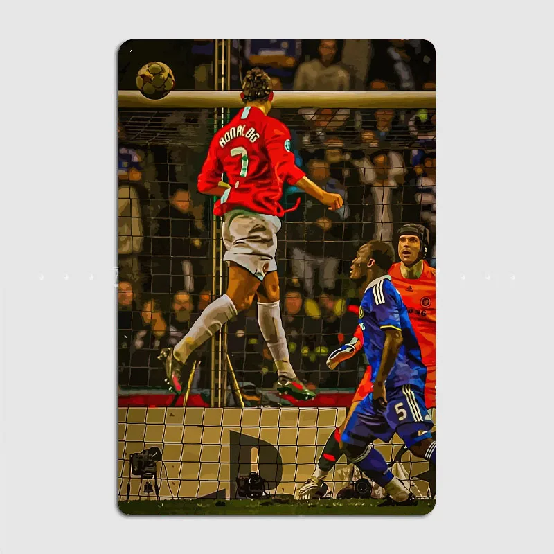 

Cristiano Ronaldo Football Player Retro Posters Metal Poster Pub Sign Garage Club Bar Indoor Wall Room Decoration Home Decor
