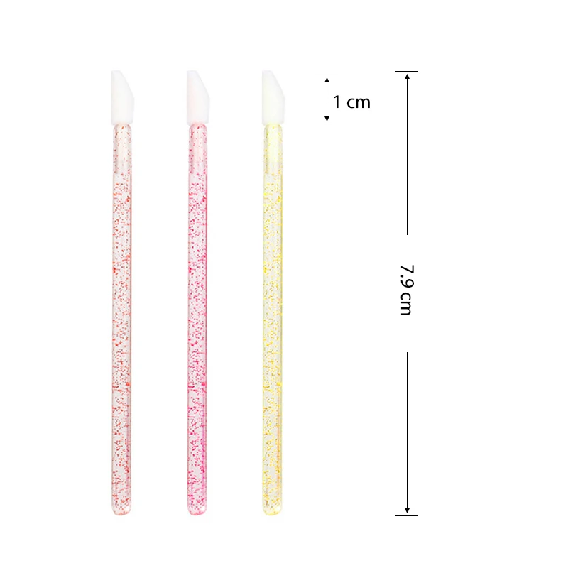 50pcs Glitter Crystal Lip Brush Lash Micro Brushes Mascara Applicator Lipstick Wands Cosmetic Cleaner Beauty Makeup Tools