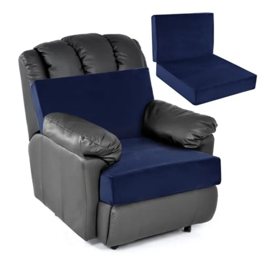 

Foam Recliner Chair Cushions for Elderly 4" Thick Chair Pads with Back Support for Office Non-Slip Medium Firm Seat Cushion wit