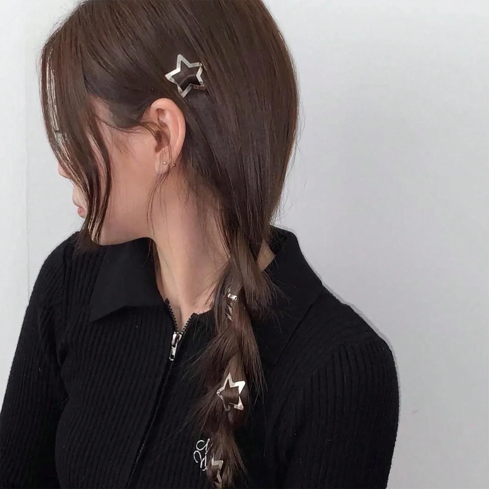 

21pcs Y2K Style Silver Star Hair Clips For Women Minimalist Fashion Hair Accessories