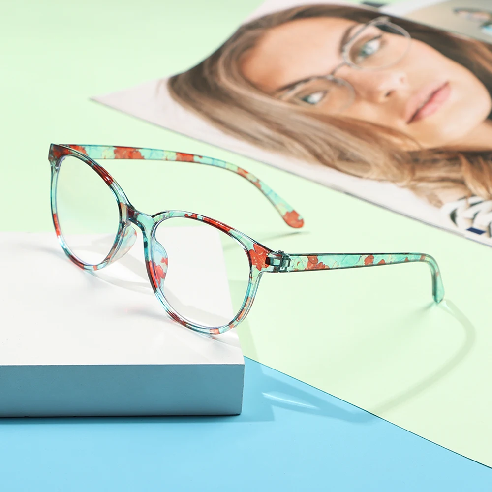 Gafas de lectura florales para mujer, lentes con estampado de moda para presbicia, cristalería con grado + 1 + 1,5 + 2 + 2,5 + 4