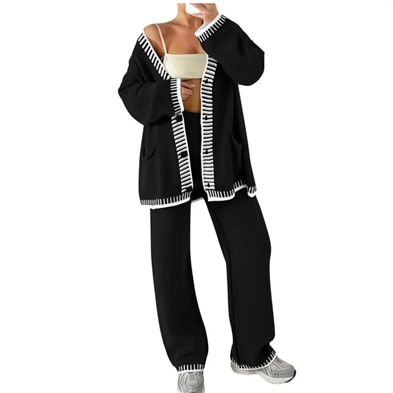 

ABRT-Женская осенняя одежда для дома, комплект из двух предметов, кардиган, свитера, спортивный костюм, одинаковая зимняя одежда