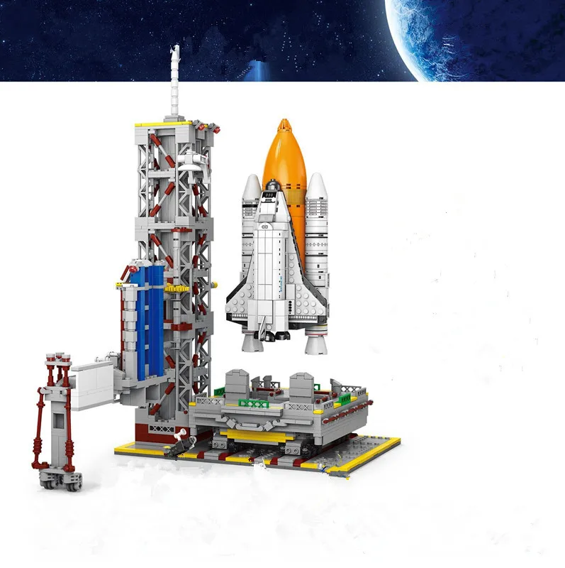 Space Shuttle Rocket Building Blocks Launch Center Assembly Spacecraft Model Building Blocks Children's Kit Toys