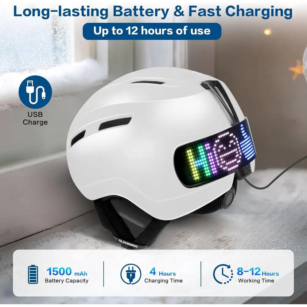 خوذة على الجليد مزودة بغطاء للكمبيوتر الشخصي وحشوة EPS للرجال والنساء والأطفال - مناسبة لجميع أنشطة الثلج