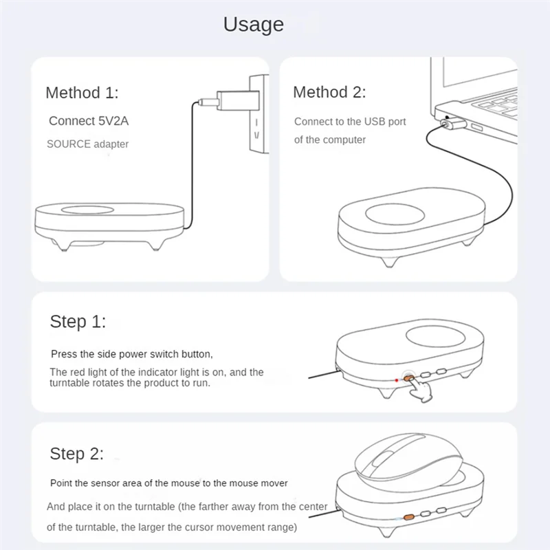 

Suitable 1Set Mouse Mover Undetectable Mouse Movement Simulator For Computer Awakening Black
