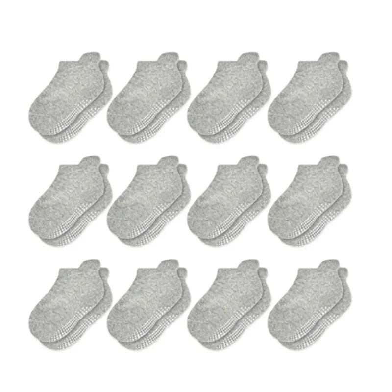 Non Slip Toddler Socks 12 Pairs Infant Baby Kids Grip Socks for Boy Girls Tphon Anti Skid Ankle Socks for 1-5Year