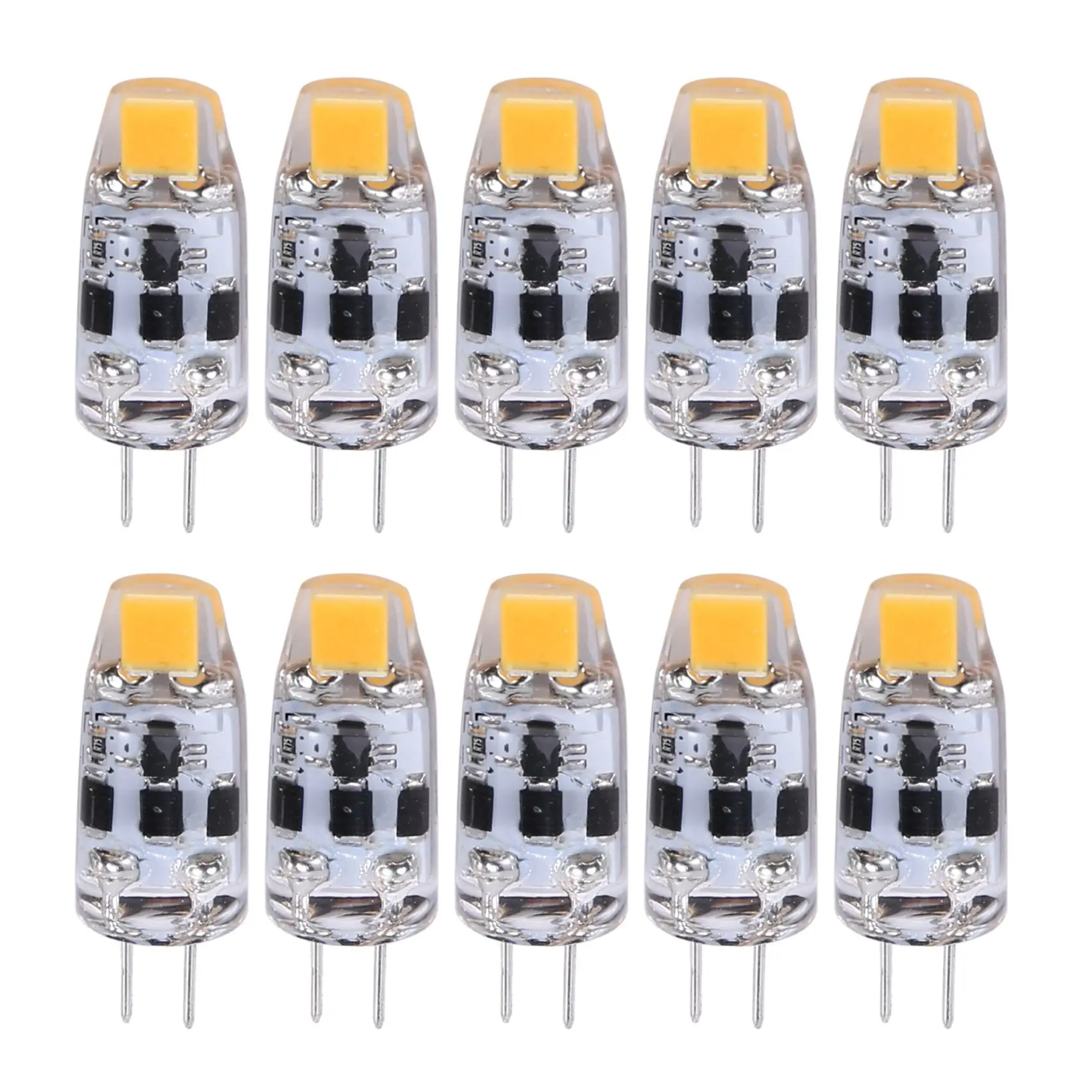 G4 Bulb 2W G4 Led Bulb Is Equivalent to 20W G4 Halogen Bulb Replacement Part,G4 Base Ac/Dc12V-24V, Warm White 10Pcs