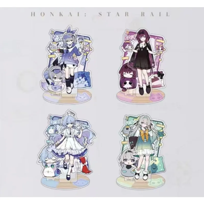 Image of Honkai: Star Rail Damen-Schlafsaal-Serie Acryl-Standplakette Charakter Silver Wolf Kafka Robin Dekoration Cosplay Schlüsselanhänger