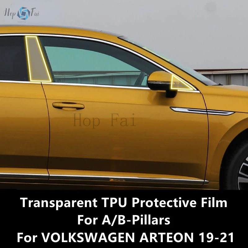 

For VOLKSWAGEN ARTEON 19-21 A/B-Pillars Transparent TPU Protective Film Anti-scratch Repair Film Accessories Refit