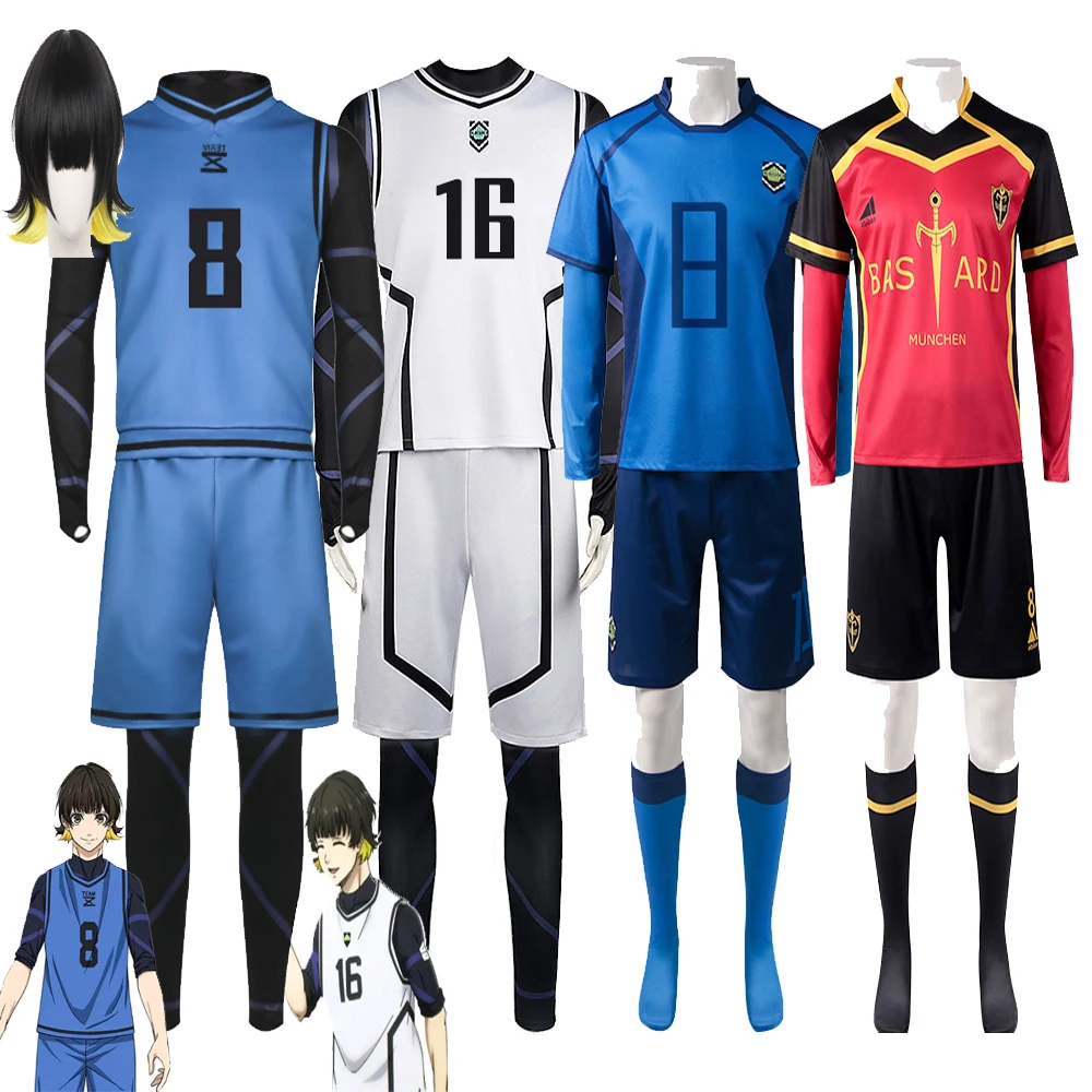 

Anime Blue Lock Bachira Meguru Cosplay Costume Football Jersey Sportswear Uniform Bodysuit Halloween Christmas Party Clothes