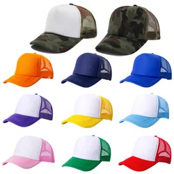 2pcs Unisex Cap Casual Plain Mesh Baseball Cap Adjustable Snapback Hats For Women Men Hip Hop Trucker Cap Streetwear Dad Hat