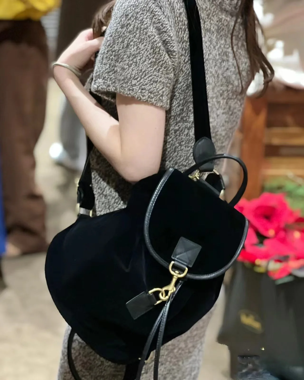 FIRMRANCH-mochila antirrobo de cuero Coehide para mujer, bolso versátil de alta calidad, con Panel de terciopelo negro suave Retro, de alta calidad