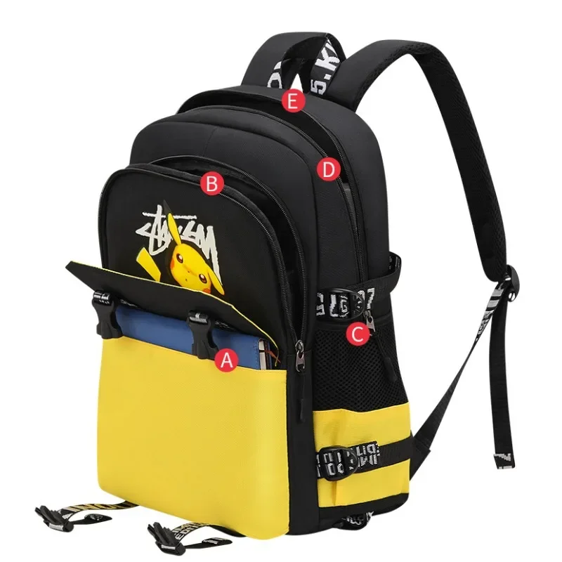 MINISO Pokemon Kids Trolley School Bag Large Capacity Waterproof Boys & Girls Climbing Stairs Two/six Wheel Trolley Backpack