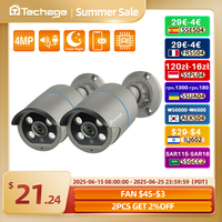 Techage HD 4MP AI POE IP Camera Two Way Audio IR Night Outdoor Waterproof CCTV Video Security Surveillance Camera For NVR Kit