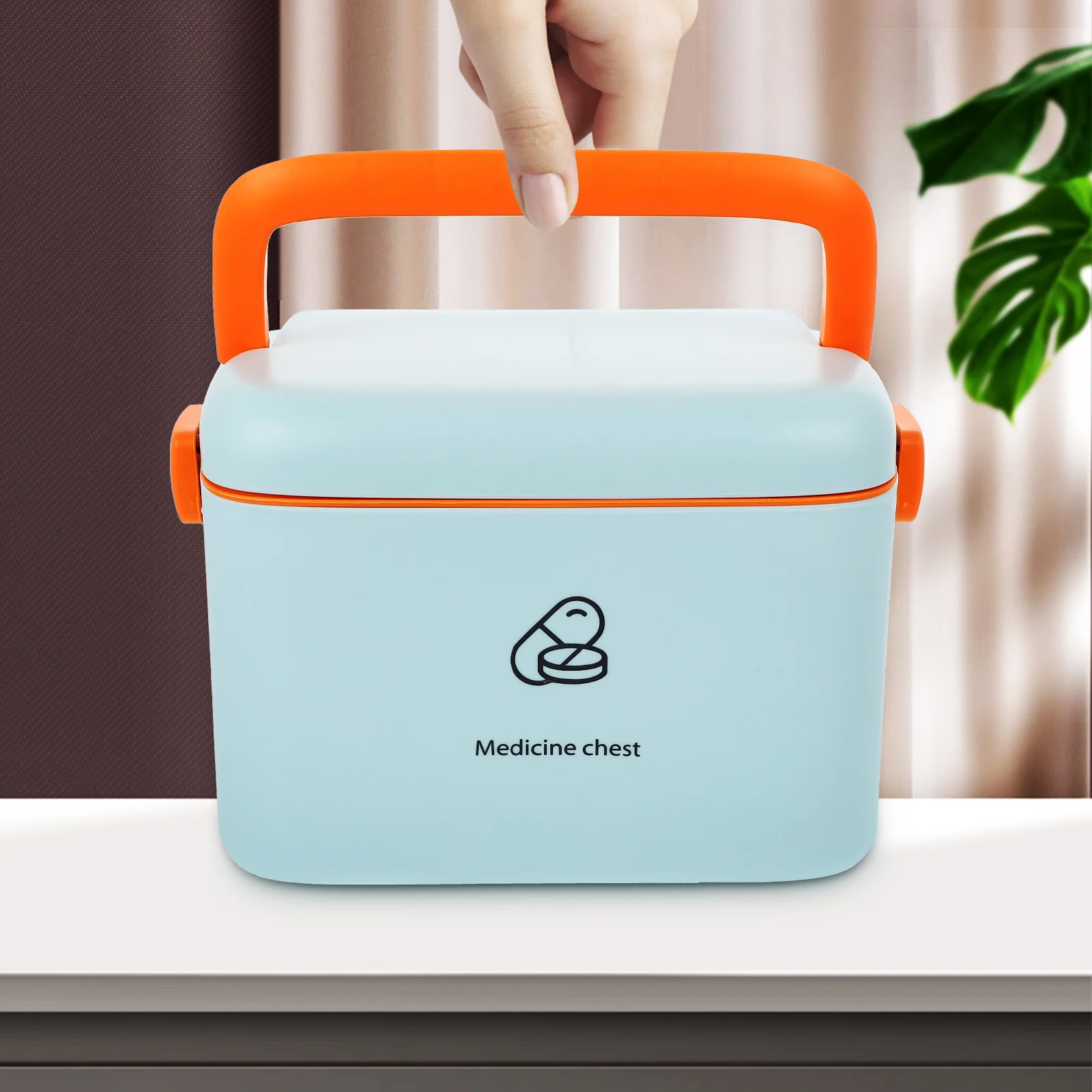 Sturdy Double-Layer Large Capacity Household First Aid Box Sealing Medicine Storage Case Handle Portable Medical Organizer Home