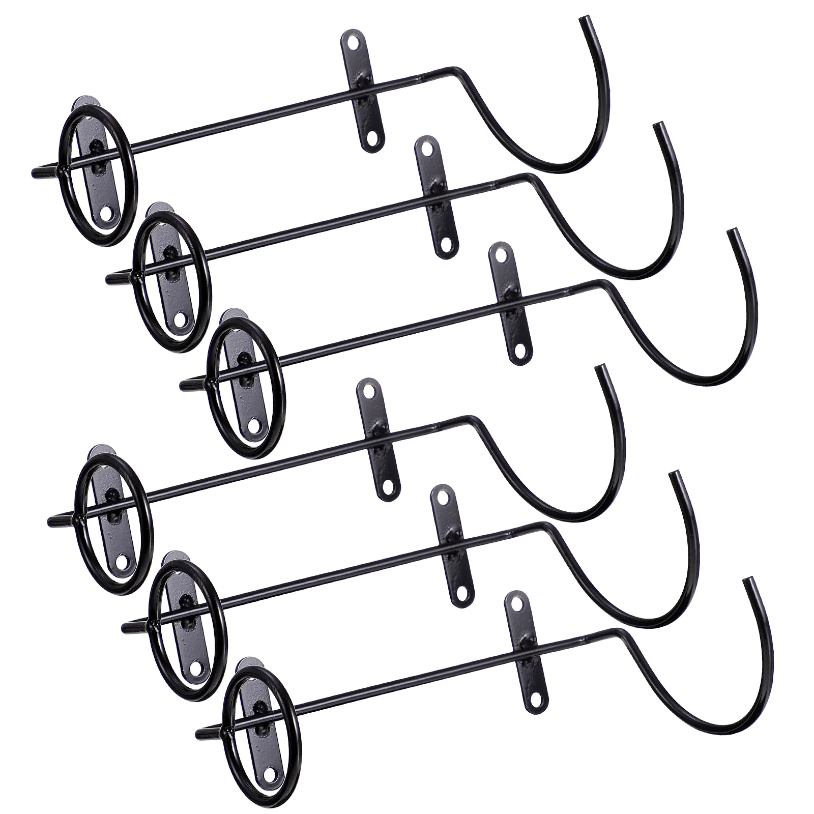 6pcs Red Wine Racks Iron Wall Hanging Racks Wall Wine Display Racks Wall-Mounted Wine Racks Cabinets Storage Organization