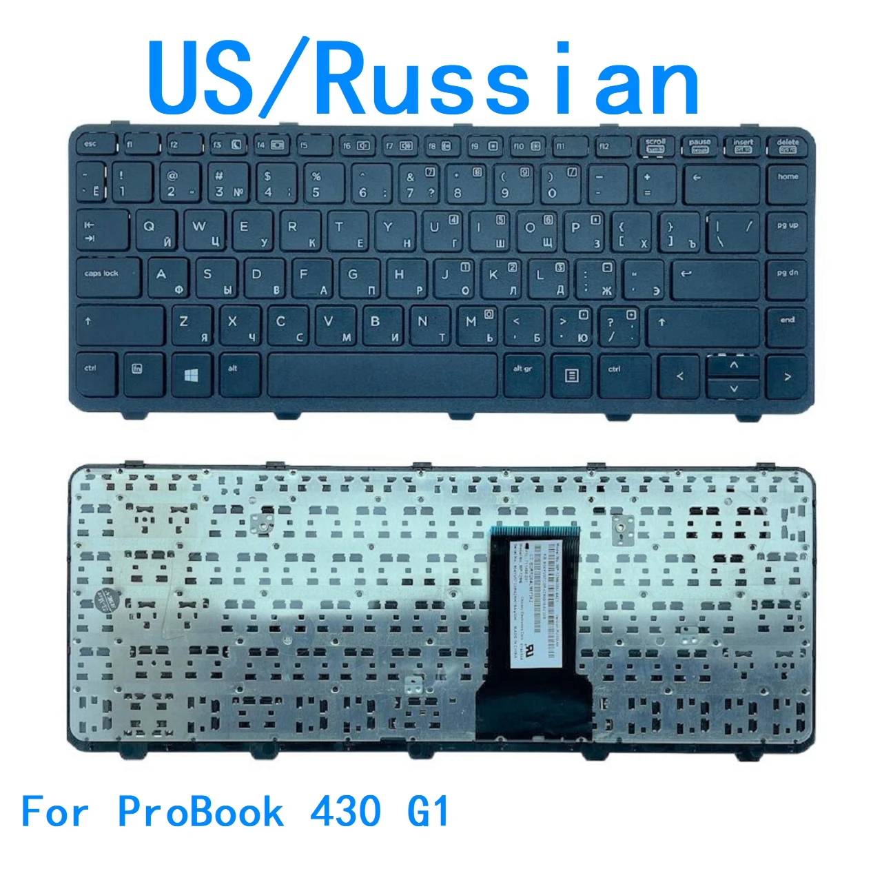 

New US Russian Language Keyboard For HP ProBook 430 G1 Notebook PC Replacement Keyboard