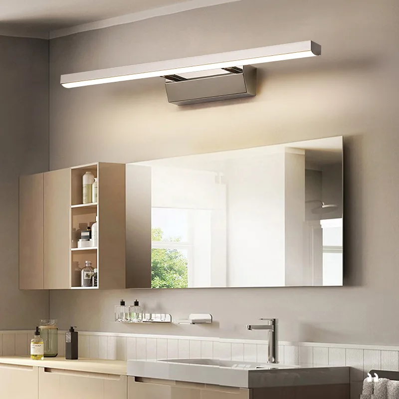Modern Brief Aluminum LED Mirror Light Adjustable Angle American Waterproof Anti Fog Wall Sconce Lamp For Bathroom Mirror