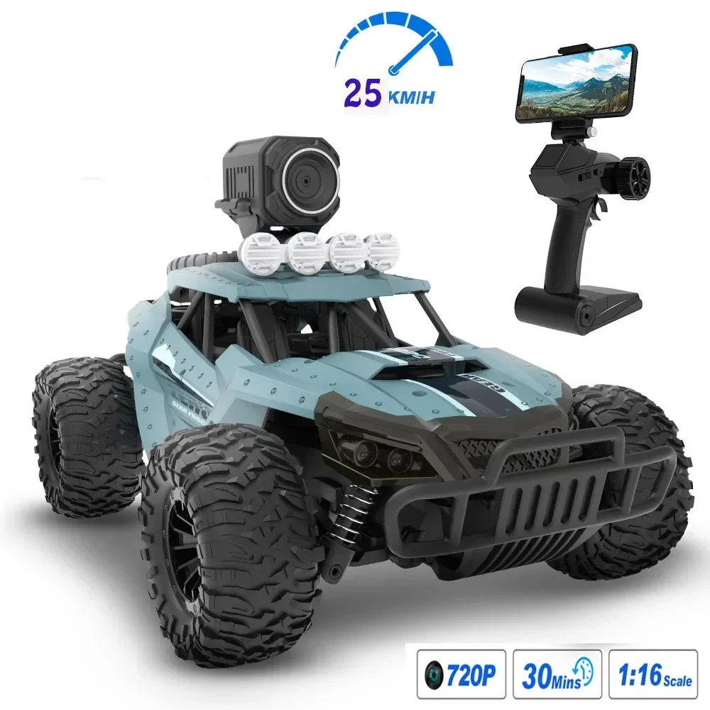 RC Car With Camera Full HD 480P 1:18 25KM/H High-Speed Racing Drift Car Wifi Camera Remote Control Car Toys For Children