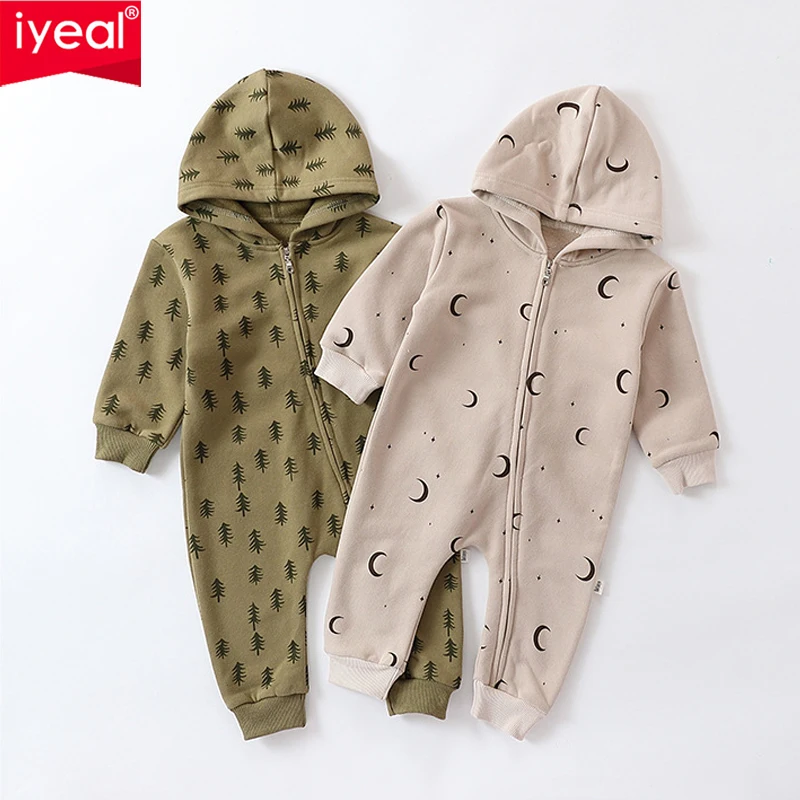 

IYEAL Spring Print Baby Rompers Unisex Newborn Baby Clothes Cotton Long Sleeve New Born Baby Romper Infant Clothing 0-18 Months