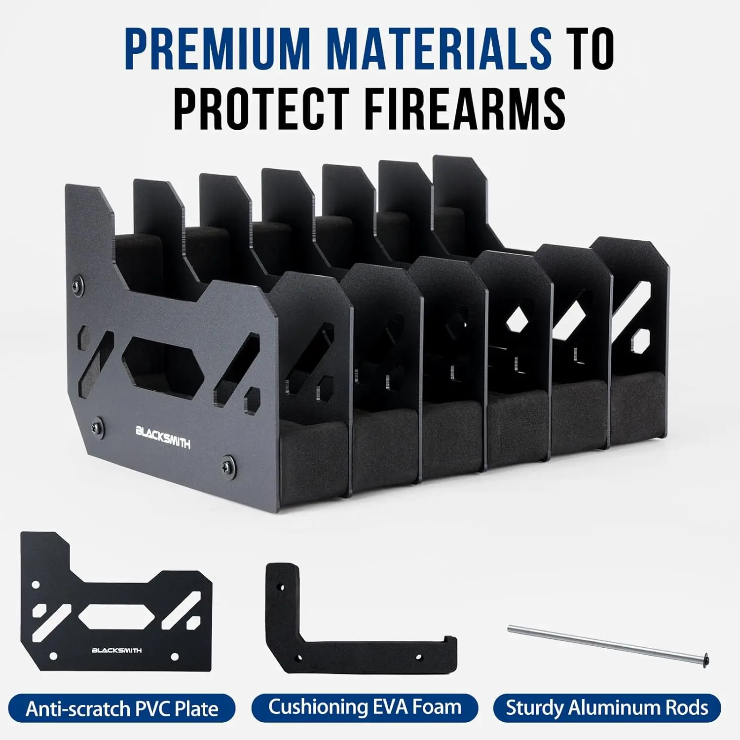 Supporto per pistola Glock da 6 slot per fabbro, supporto per pistola, espositore per archiviazione softair, supporto sicuro per accessori per pistola