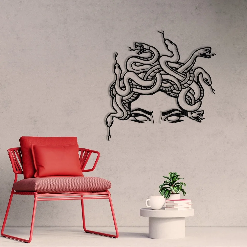 CIFBUY Iron Wall Art Medusa Metal Sculpture Rustproof Greek Mythology Decor for Indoor Outdoor Living Room Home Hanging Gift