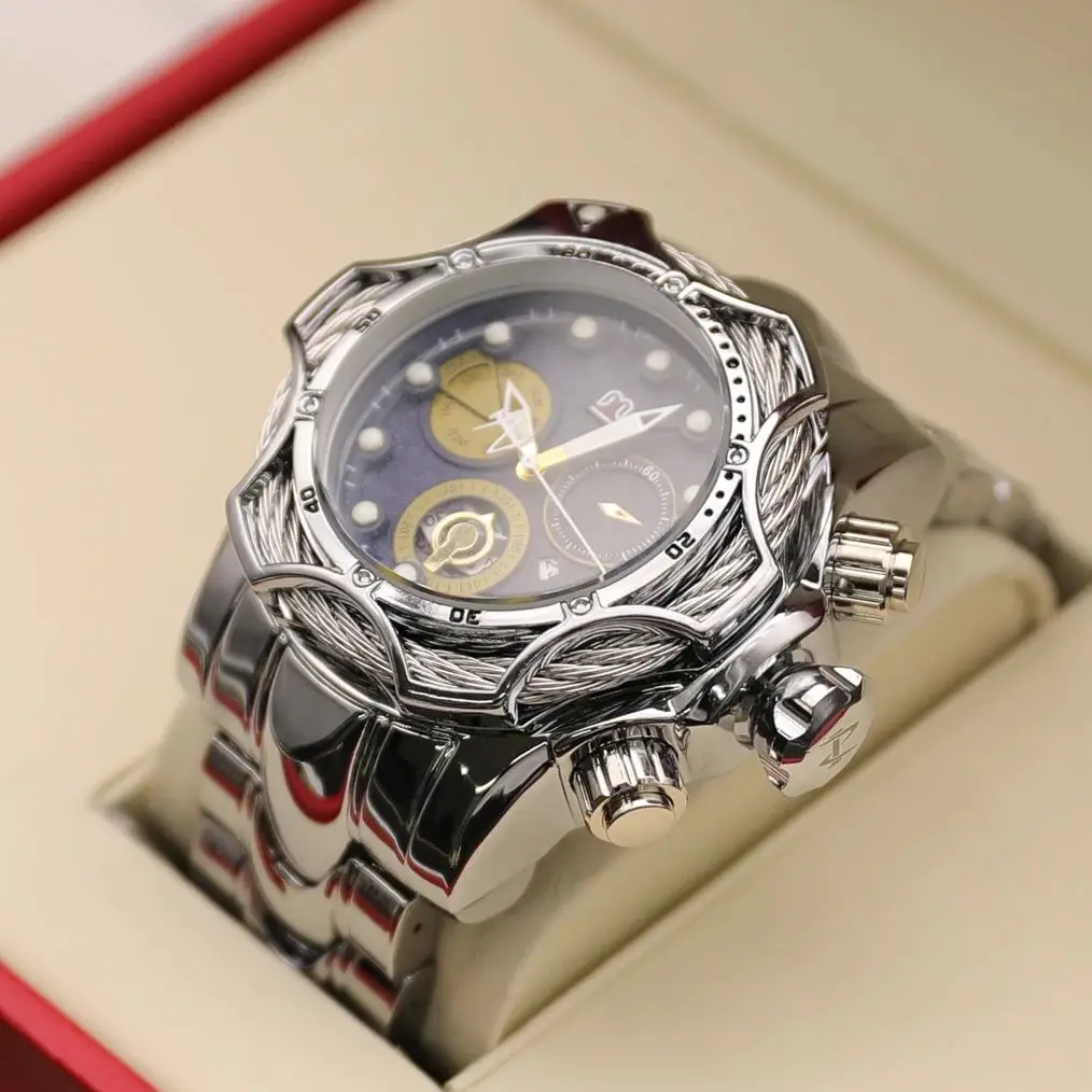 Luxurious Men's Watch with High Aesthetic Value, Light Luxury, Fashionable, Casual, Versatile, Cool and Stylish Street Style Watch for Trendy Men, Stainless Steel Punk Style Oversized Watch, Exquisite Gift, Perfect Holiday Gift for Him
