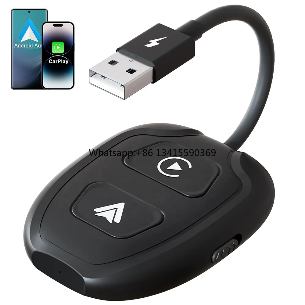 

Wireless Carplay Dongle aple CarPlay & Android Auto Wireless Adapter for Wired Carplay Android Auto Car Convert with Navigation