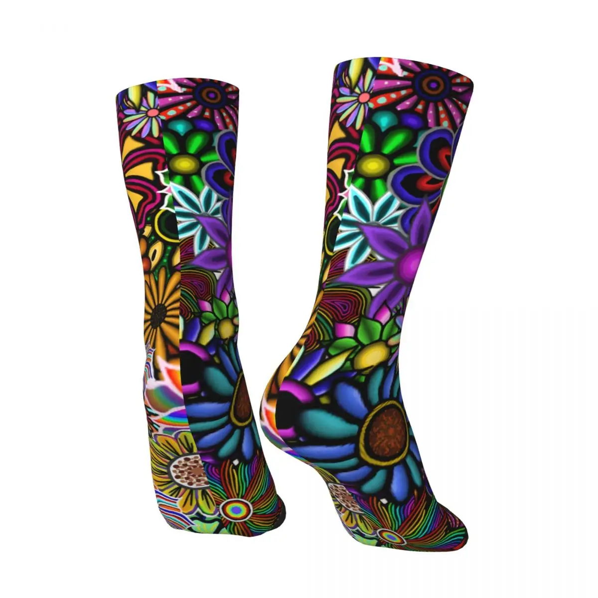 Crazy compression Floral Design 2 Sock for Men Vintage Quality Pattern Crew Sock Novelty