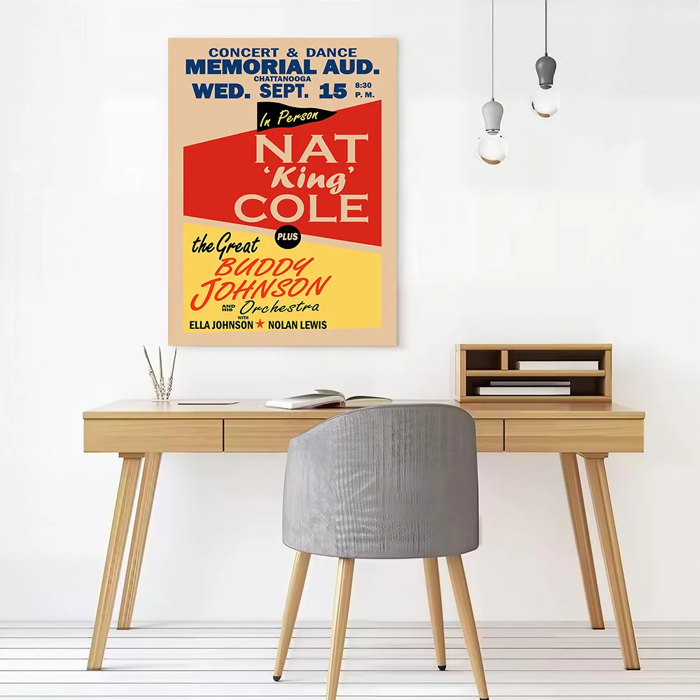 Nat 'King' Cole Concert Printed Canvas Poster Personalized High Quality Wall Art Paintings for Bedroom Decoration Wand Deko Room