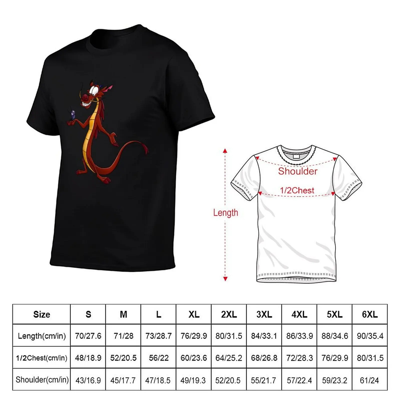 Mushu and Cricket T-Shirt, Summer Casual Cotton Tee, Oversized Streetwear Tops, Vintage Graphic Print, Loose Fit Short Sleeve