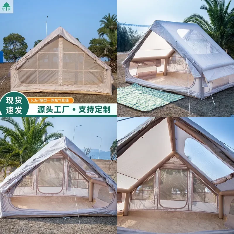 For Family Luxury Camping Inflatable Tent Large Space Multi Person Party Picnic Rain Proof Quick Open Air Tent