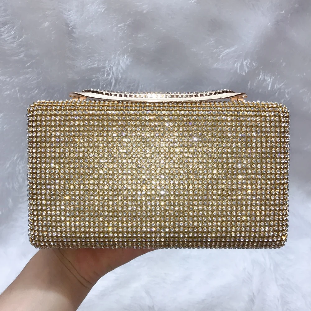 

Evening Bag Diamond Dinner Bag Ladies Dress HandBanquet Small Square Chain Retro Vintage Crystal Clutch Bag Hand Bags For Ladies
