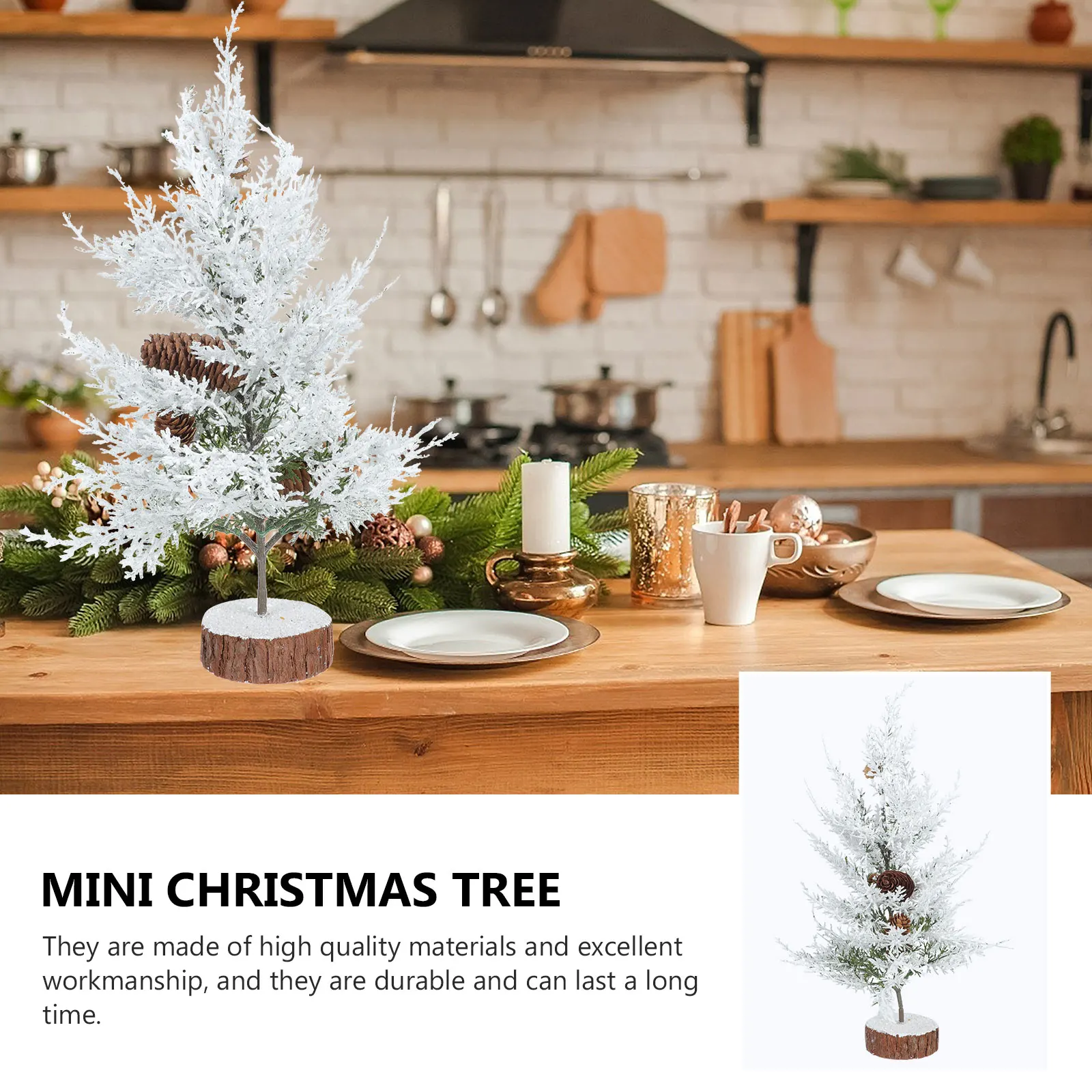 

Christmas Decorations Tree Ornaments Mini Frosted Trees for Centerpieces Small White Pine Branches