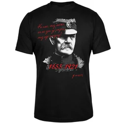fashion manga The Military Leader of Serbia,The Duke of Ivokin Mishic Portrait Shirt Summer Cotton Short Sleeve O-Neck Mens New