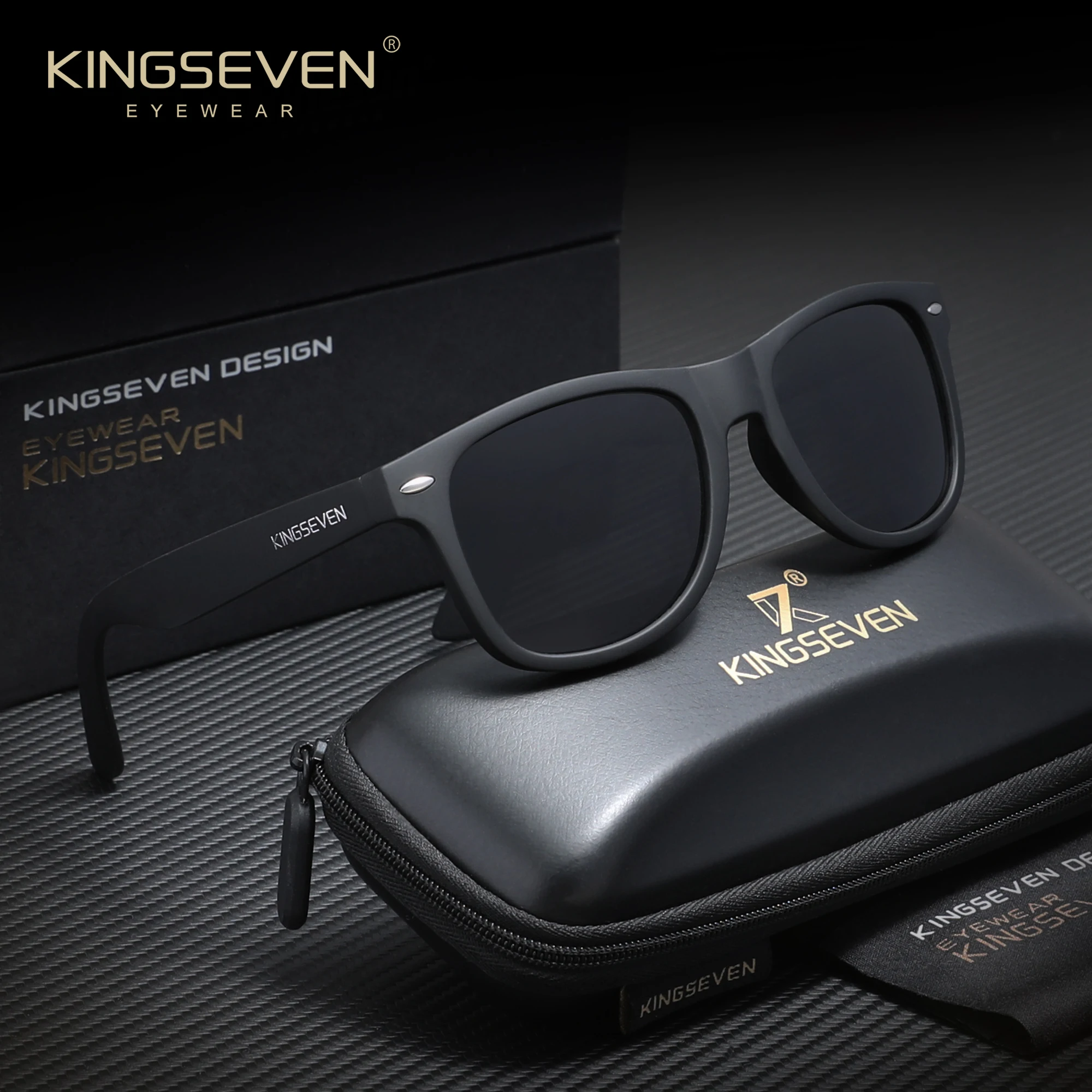 KINGSEVEN Klassische Modische Schutzbrille für Herren, Polarisierte UV400-Sonnenbrille für Autofahren, Angeln und Freizeit im Sommer