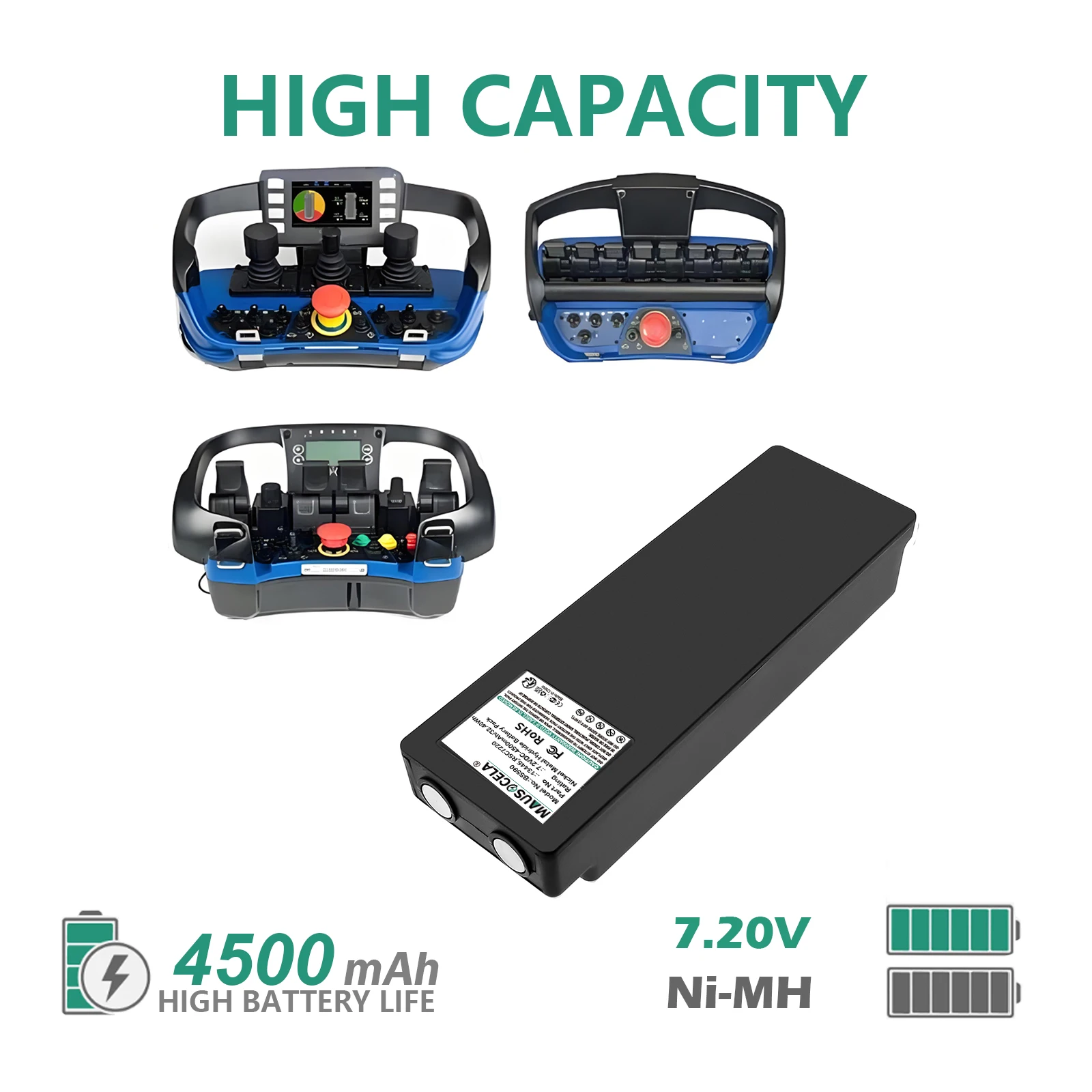 Crane Remote Control Battery For Scanreco 590,592,960,EEA2512,790,RC-400,RC400,Fasse,16131,Marrel 500,RC590,RC960,BS590,-4500mAh