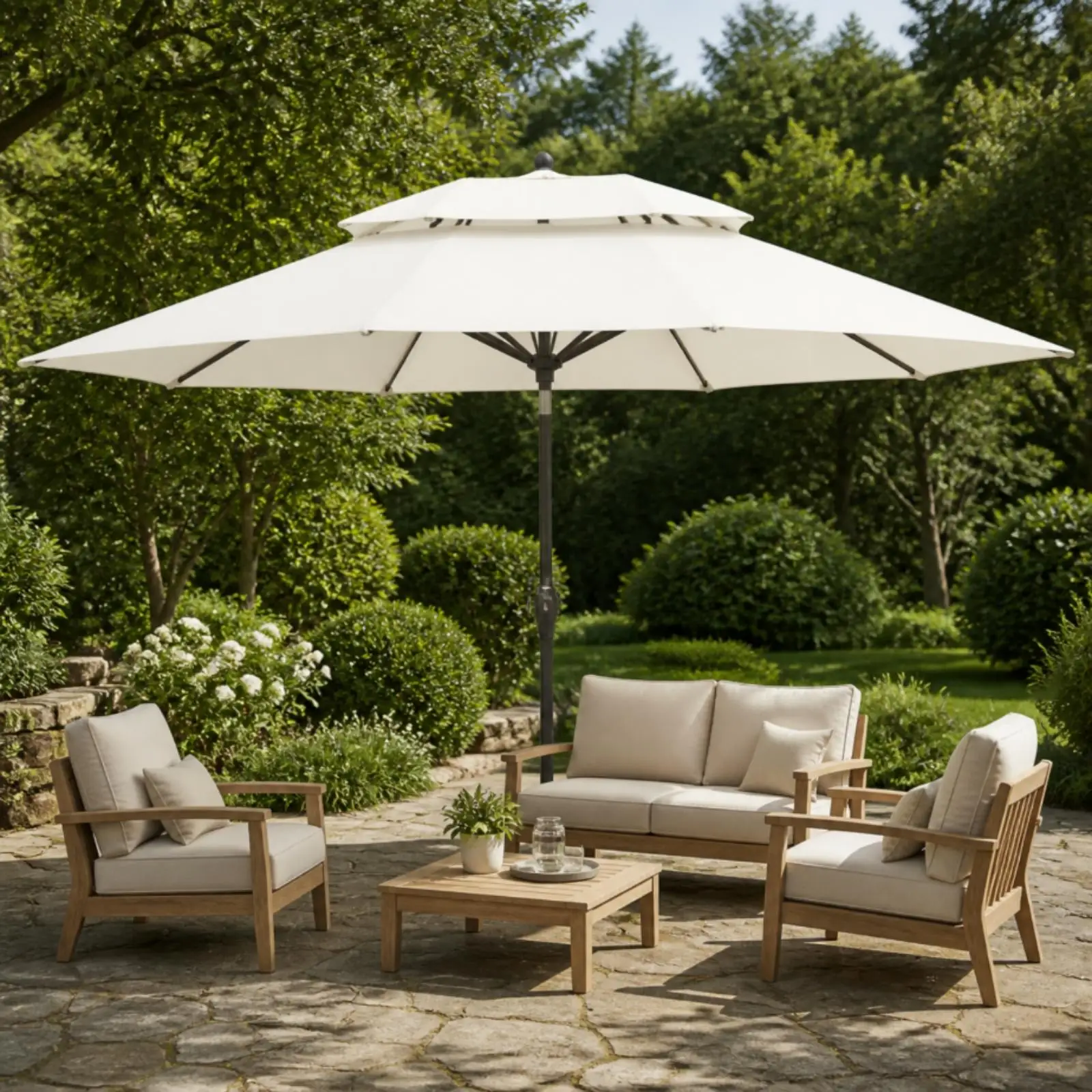 Replacement Shade Canopy Top for 3 Meter 8 Rib Patio Umbrella Frame UV30 Blocking Outdoor Polyester Cover