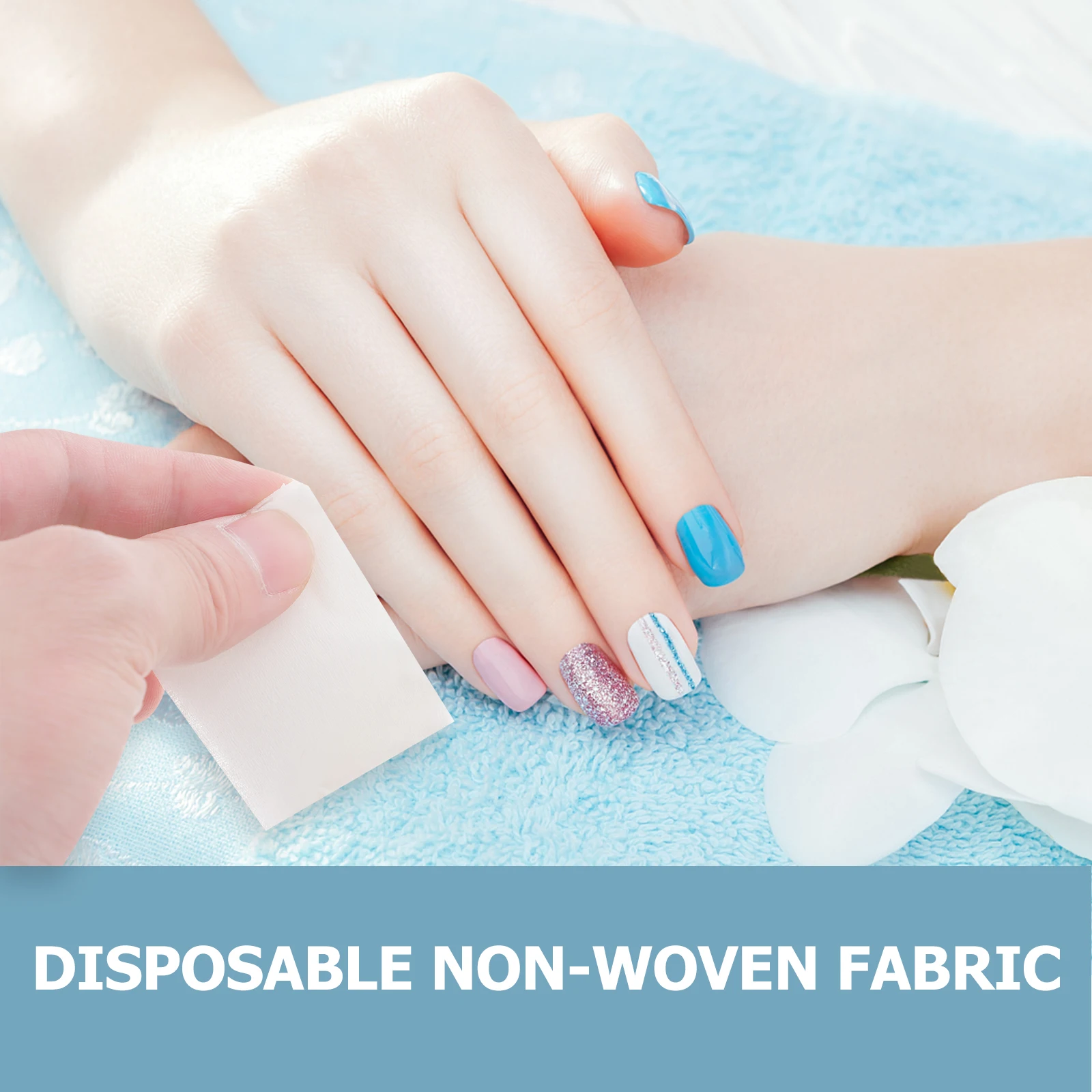 Almofadas descartáveis para remoção de esmalte, 500 peças, não tecido, ferramentas de limpeza de unhas, higroscópico forte, sanitário para esmalte em gel