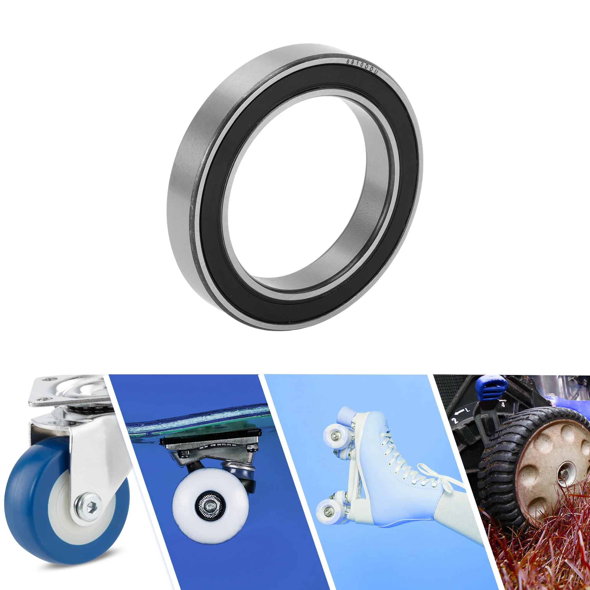 Motoforti 6910DDU Deep Groove Ball Bearings P6 50x72x12mm Lubricated Bearings Double Rubber Seal Scooter Skateboard Wheel