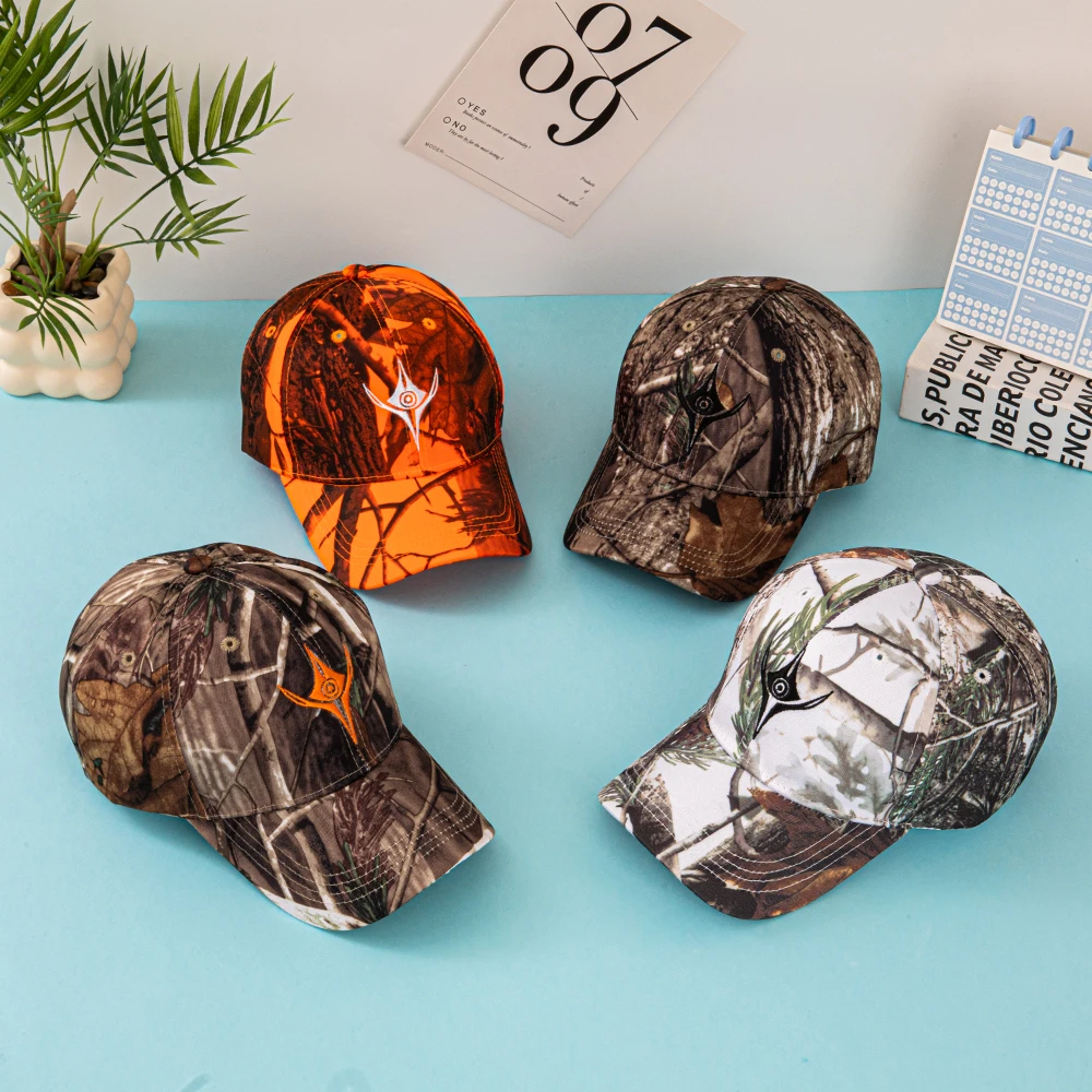 Europäische und amerikanische Sommer-Outdoor-Baseballkappen, mit Blättern bedruckte Dschungel-Tarnkappen, Herren- und Damen-Tarnkappen. – Detail 17