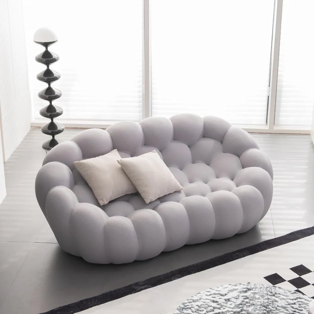 

74.8" Modern Loveseat Sofa for Living Room,Luxury Bubble Sofa Upholstered 2 Seater Couch with 3D Textile Material for Apartment